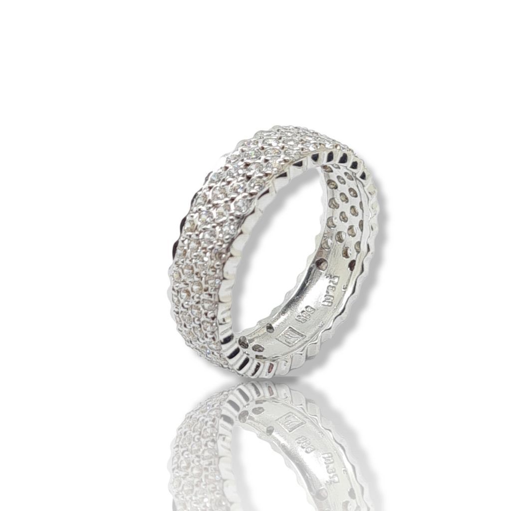 Eternity white gold k14 ring with white zirkons (M2441)